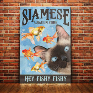 Siamese Cat Aquarium Store Canvas