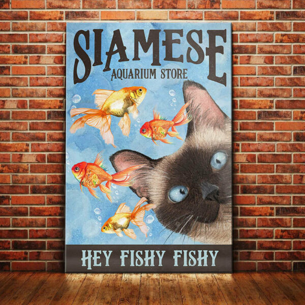 Siamese Cat Aquarium Store Canvas