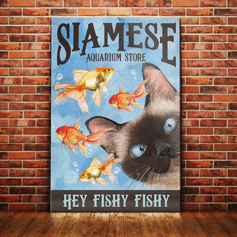 Siamese Cat Aquarium Store Canvas Siamese Cat Aquarium Store Canvas
