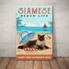 Siamese Cat Beach Life Canvas