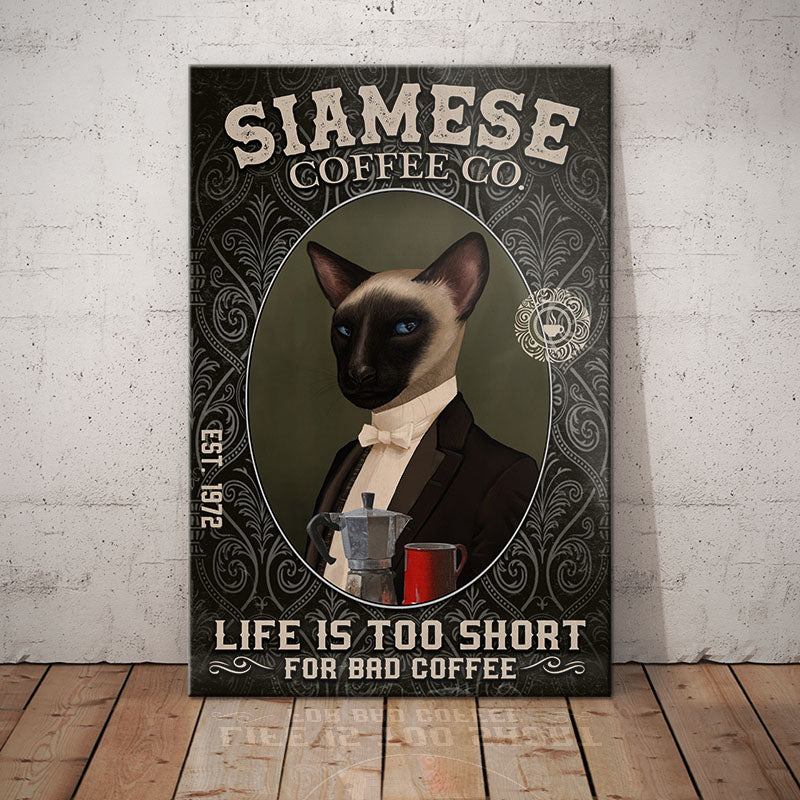 Siamese Cat Coffee Company Canvas Siamese Cat Coffee Company Canvas