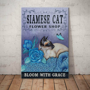 Siamese Cat Flower Shop Canvas