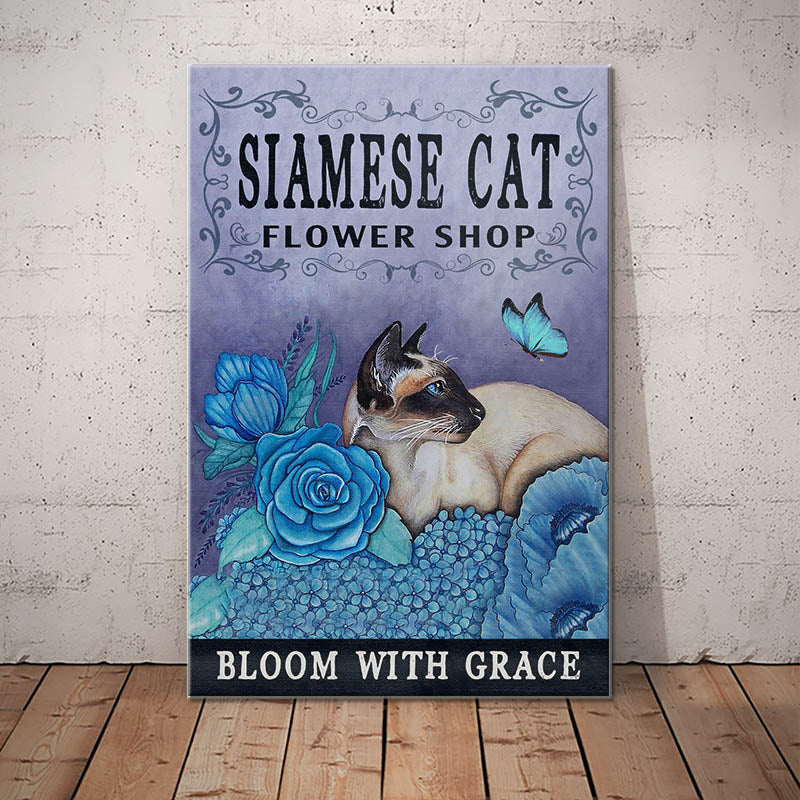 Siamese Cat Flower Shop Canvas Siamese Cat Flower Shop Canvas