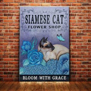 Siamese Cat Flower Shop Canvas