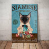 Siamese Cat Knitting Shop Canvas
