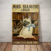Siamese Cat Library Canvas
