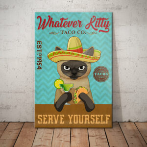 Siamese Cat Taco Company Canvas