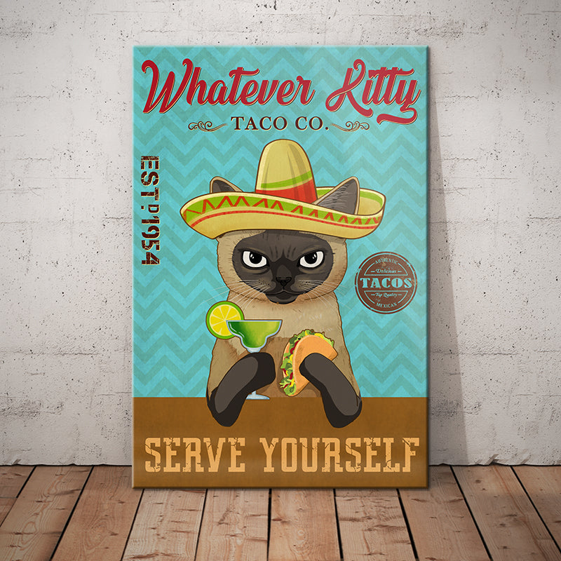 Siamese Cat Taco Company Canvas Siamese Cat Taco Company Canvas