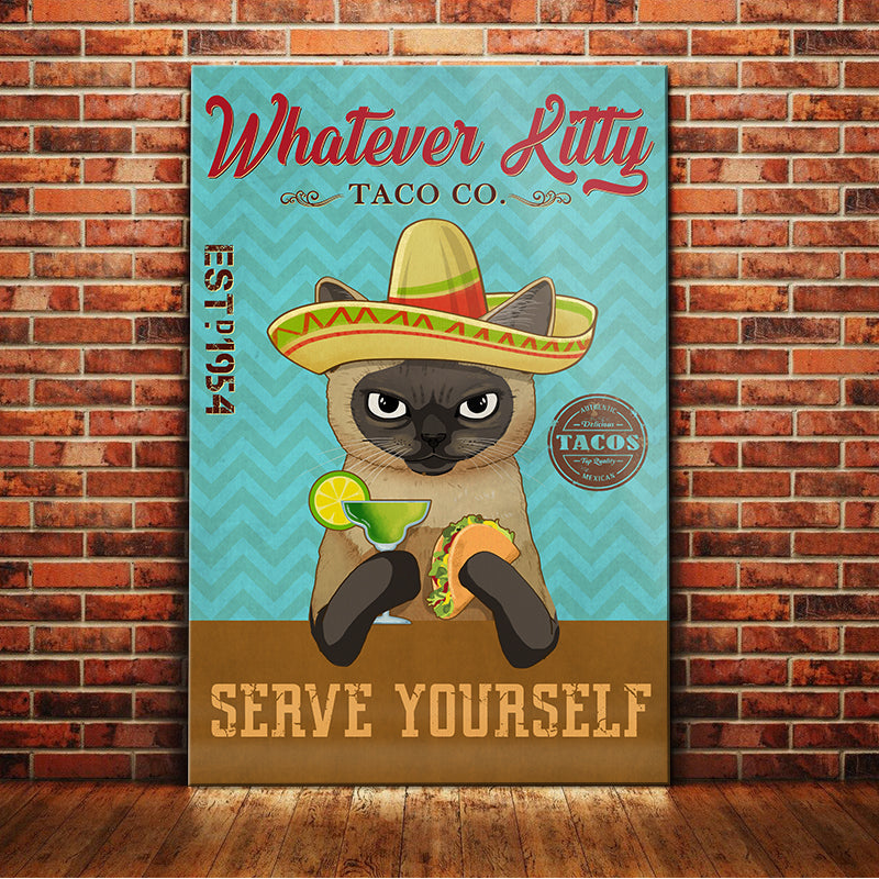 Siamese Cat Taco Company Canvas Siamese Cat Taco Company Canvas