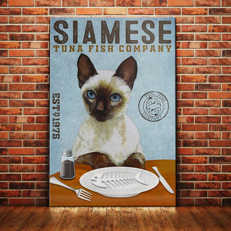 Siamese Cat Tuna Fish Company Canvas Siamese Cat Tuna Fish Company Canvas