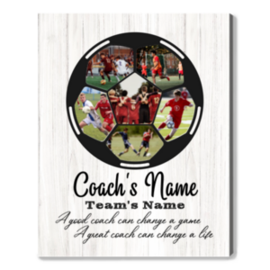Soccer Personalized Photo Collage Print Picture, Gift For Soccer Coach Frame, End Of Season Gift For Soccer Coach
