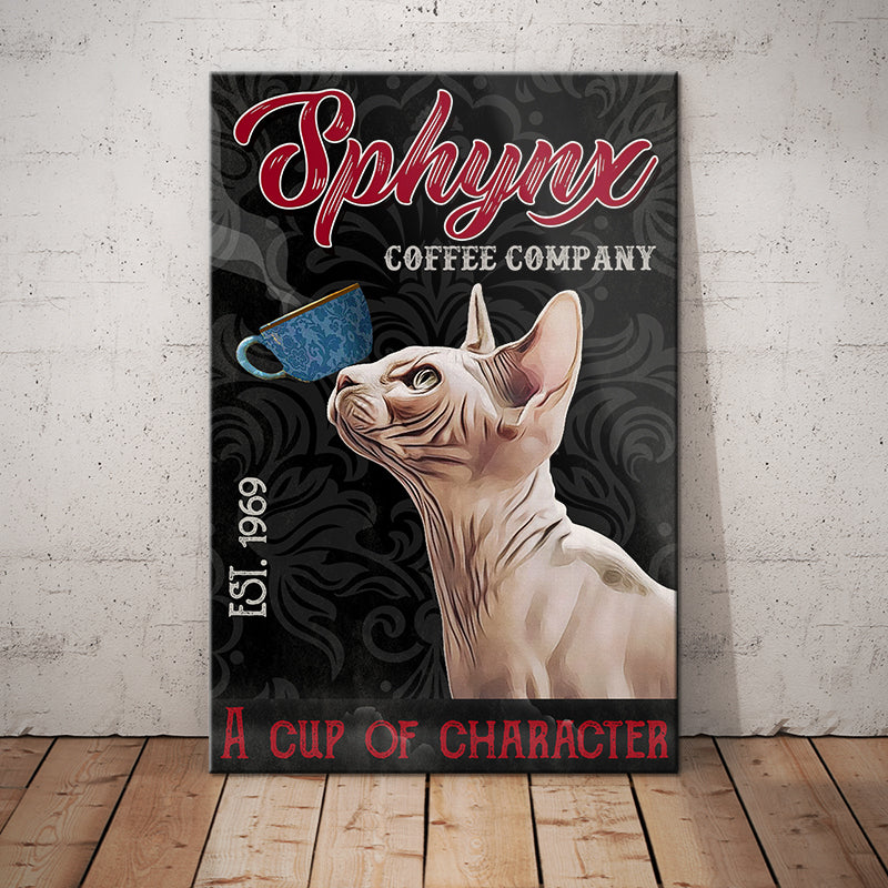 Sphynx Cat Coffee Company Canvas Sphynx Cat Coffee Company Canvas