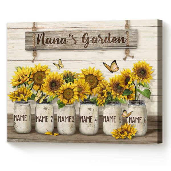Sunflower Grandma’s Garden Sign, Custom Grandma Gifts With Grandkids Names, Grandma Mothers Day Gift Ideas – Best Personalized Gifts For Everyone