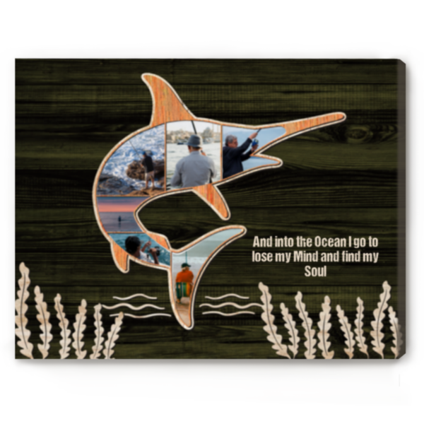 Swordfish Photo Collage Canvas, Swordfish Fishing Gifts, Fishing Gift For Him – Best Personalized Gifts For Everyone