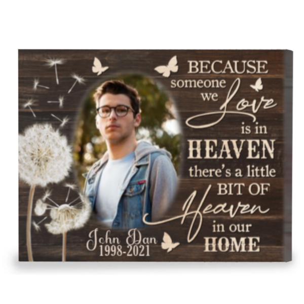 Sympathy Gift For Loss Of Son, Loss Of Son Gift Memorial Frame, Heaven In Our Home – Best Personalized Gifts For Everyone