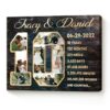 Ten Year Anniversary Collage Canvas, 10th Anniversary Photo Gift, 10-Year Anniversary Gift For Him