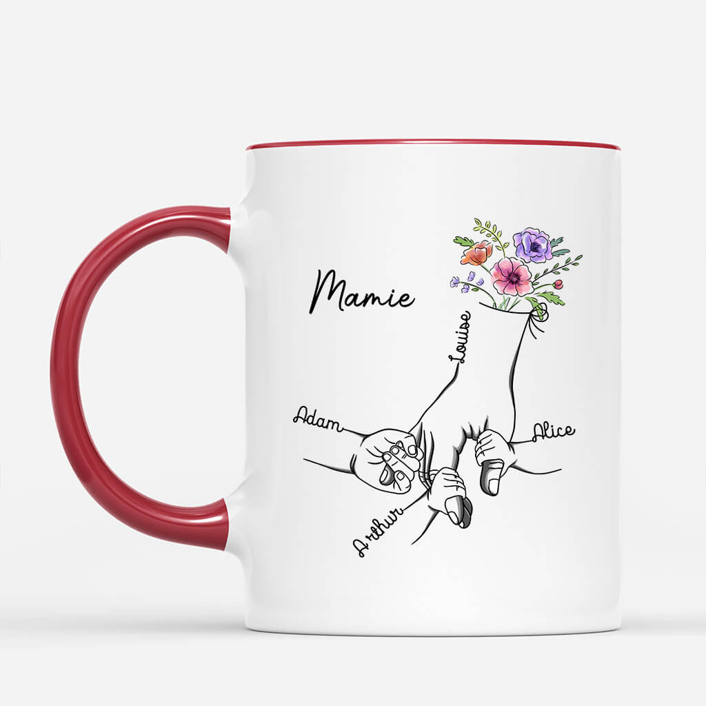 Tenir La Main de MamanMamie - Cadeau Personnalise Mug personnalise pour Femme Tenir La Main de MamanMamie - Cadeau Personnalise Mug personnalise pour Femme
