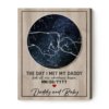 The Day I Met My Daddy Custom Star Map Print, 1st Fathers Day Star Map Gift, Personalized Gift For New Dad – Best Personalized Gifts For Everyone