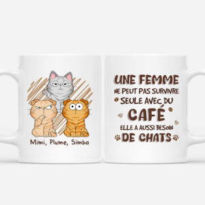 Une Femme Ne Peut Pas Survivre Seule Avec Du Cafe Personnalise  T-shirt pour Femme