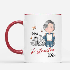 Une Femme Sage Retraitee – Cadeau Personnalise  Mug pour Femme
