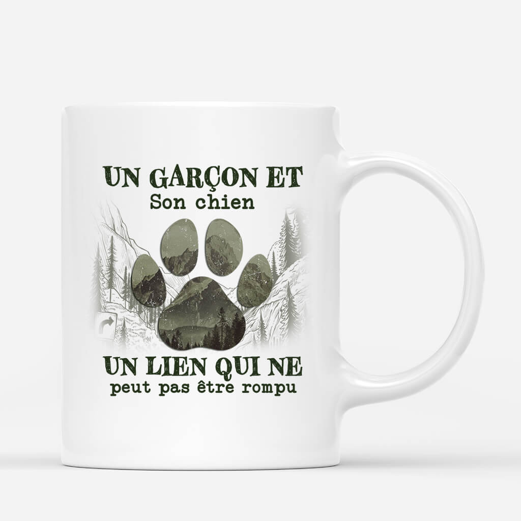 Une Fill Un Garcon Et Son Chien - Cadeau Personnalise Mug pour Couple Une Fill Un Garcon Et Son Chien - Cadeau Personnalise Mug pour Couple
