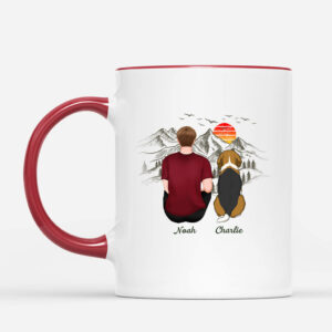 Une Fill Un Garcon Et Son Chien Cadeau Personnalise Mug pour Couple 3