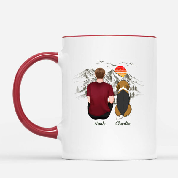 Une Fill Un Garcon Et Son Chien – Cadeau Personnalise Mug pour Couple