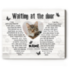 Waiting At The Door Memorial Cat Poem Custom Canvas, Personalized Cat Loss Gifts, Gift For Cat Lovers – Best Personalized Gifts For Everyone
