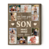 We Love You Son Personalized Photo Collage Canvas, Gifts For Son From Parents, Birthday Gift For Son – Best Personalized Gifts For Everyone