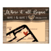 Where It All Began Custom Map Print, Anniversary Gift For Girlfriend Maps On Canvas