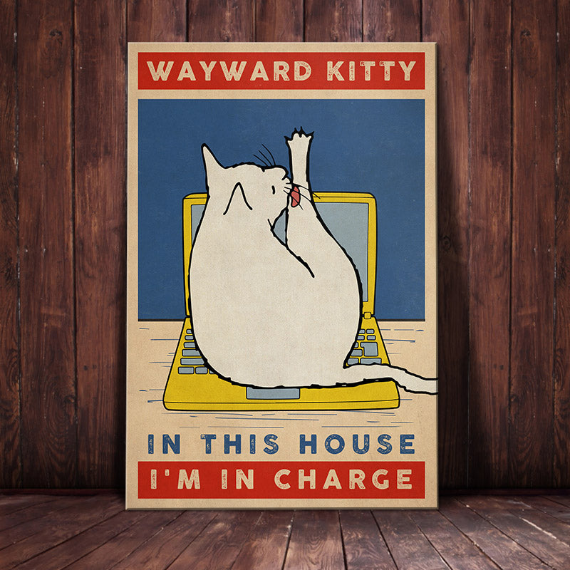 White Cat Rules The House Canvas White Cat Rules The House Canvas