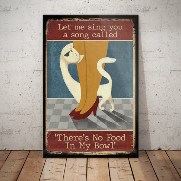 White Cat There’s No Food Song Canvas