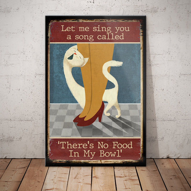 White Cat There's No Food Song Canvas White Cat There's No Food Song Canvas