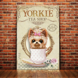 Yorkshire Terrier Tea Shop Canvas