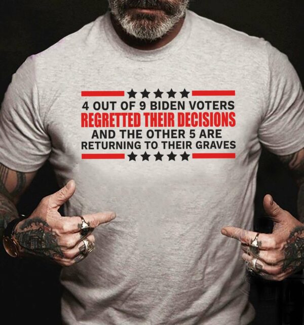 4 out of 9 biden voters regretted their decisions and the other 5 are returning to their graves