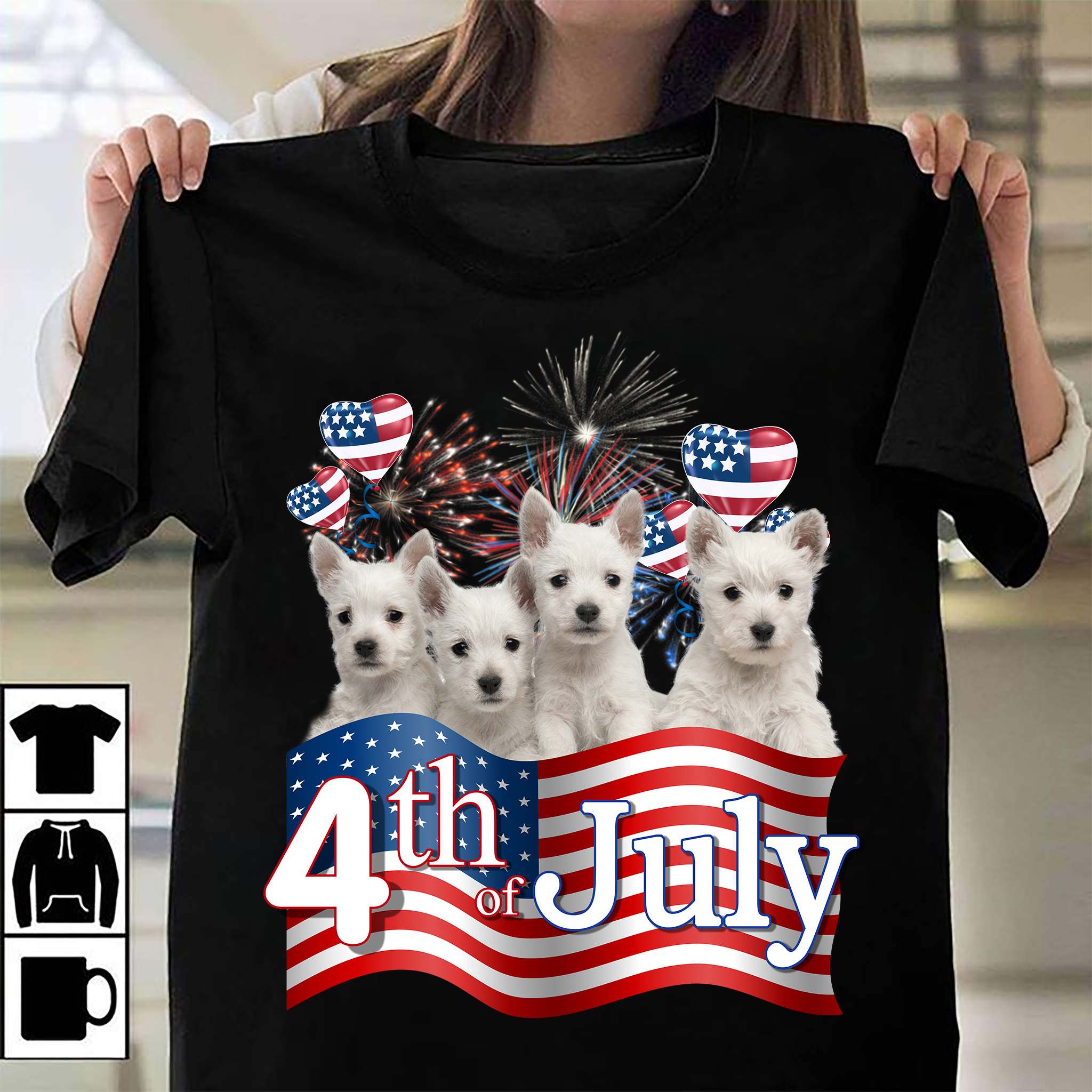 4th of July - America independence day, West Highland White Terrier 4th of July - America independence day, West Highland White Terrier