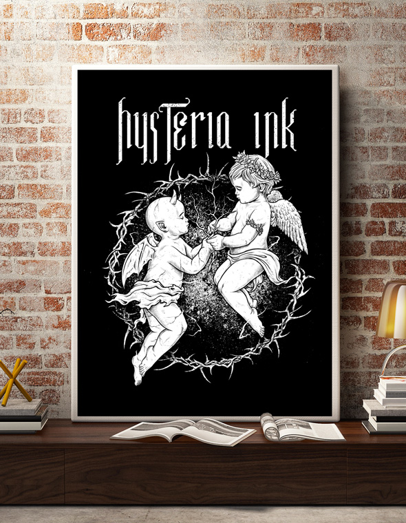 Affiche Hysteria Ink Ange Demon Ink papier d'art de qualite superieur Affiche Hysteria Ink Ange Demon Ink papier d'art de qualite superieur