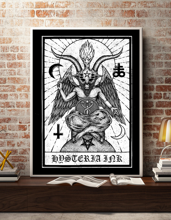 Affiche Hysteria Ink Baphomet Ink papier d'art de qualite superieur Affiche Hysteria Ink Baphomet Ink papier d'art de qualite superieur
