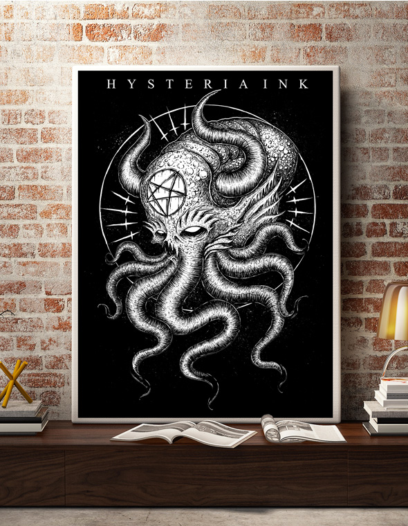 Affiche Hysteria Ink Cthulhu Ink papier d'art de qualite superieur Affiche Hysteria Ink Cthulhu Ink papier d'art de qualite superieur