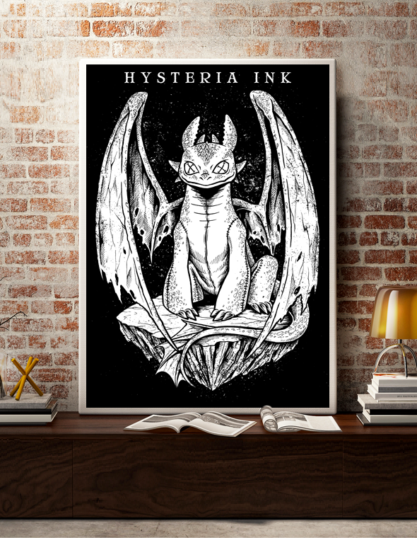 Affiche Hysteria Ink Dragon ink papier d'art de qualite superieur Affiche Hysteria Ink Dragon ink papier d'art de qualite superieur