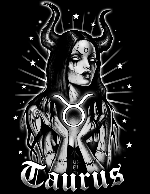 Affiche Hysteria Ink Horoscope Taurus papier d'art de qualite superieur Affiche Hysteria Ink Horoscope Taurus papier d'art de qualite superieur