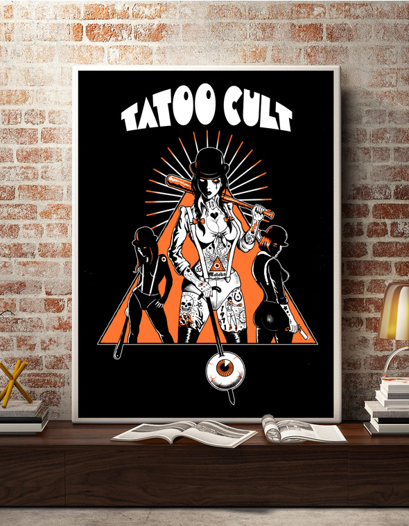 Affiche Tattoo Cult Clockwork Cult papier d'art de qualite superieur Affiche Tattoo Cult Clockwork Cult papier d'art de qualite superieur