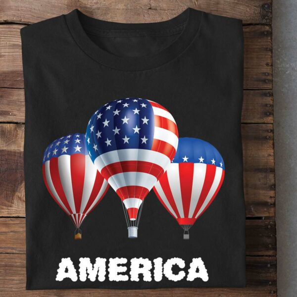 America Hot Air Balloon – Independence Day, America Flag, 4th of July