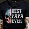 Best papa ever – Evil skullcap, America flag