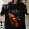Black cat and eagle the symbol of America – America flag