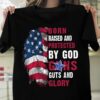 Born raised and protected by god, guns guts and glory – America lion flag
