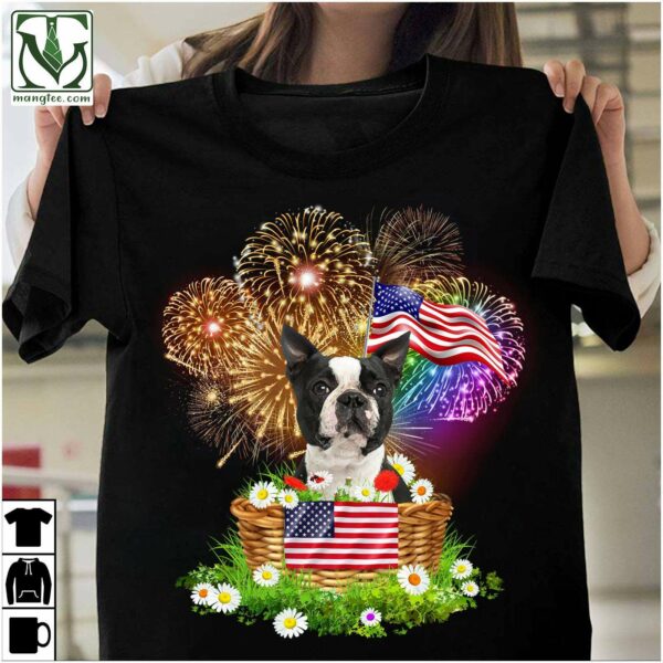 Boston Terrier – Firework American flag