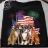 Boxer breed dog and America flag – Dog lover