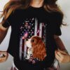 Cavalier king charles spaniel and butterflies – America flag