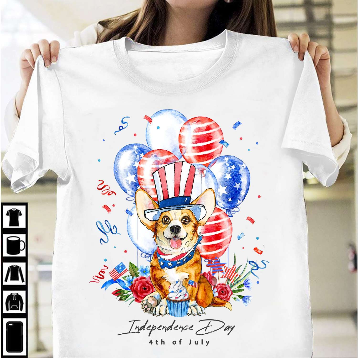 Corgi America Balloon - Independence day 4th of july Corgi America Balloon - Independence day 4th of july